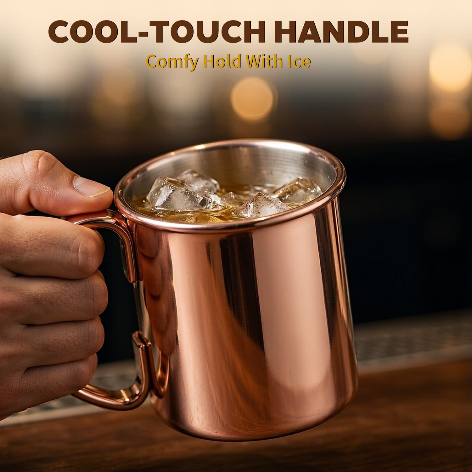 Barware Rose Gold Moscow Mule Mug 16oz Cold-Ready Cocktail Tumbler view 6
