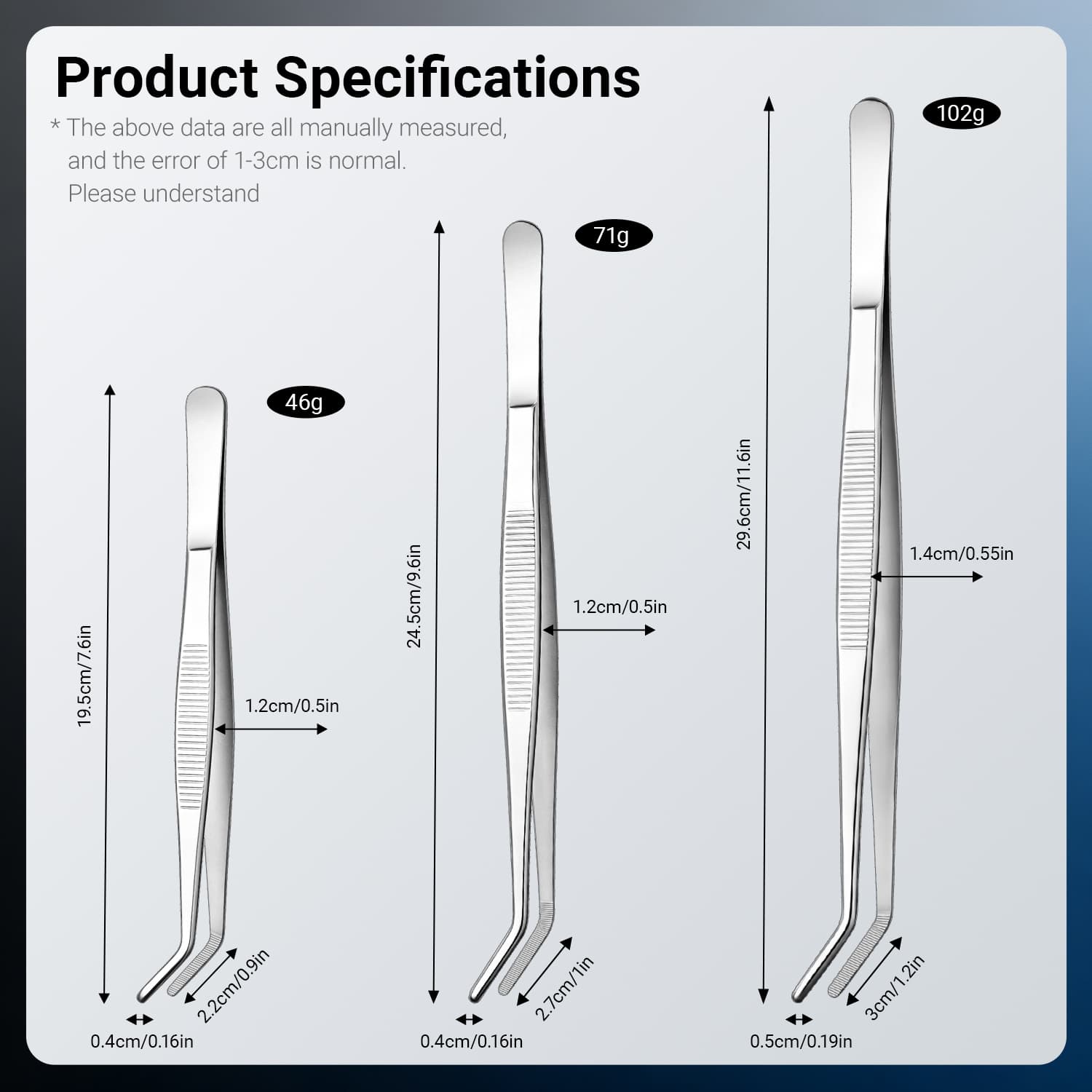 Stainless Steel Curved Tweezers Serrated Tip Precision Tongs for Kitchen view 2