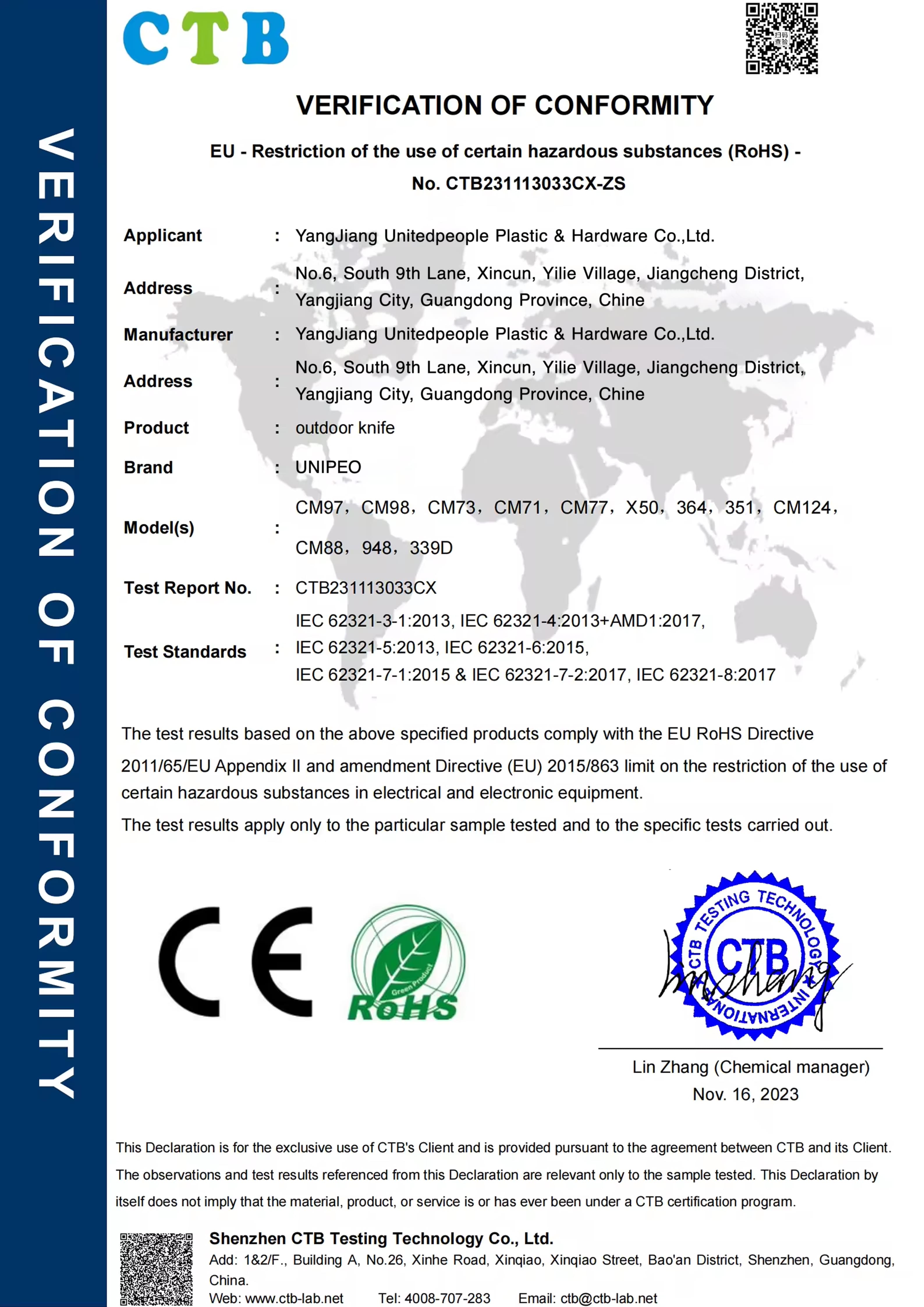 CE certificate