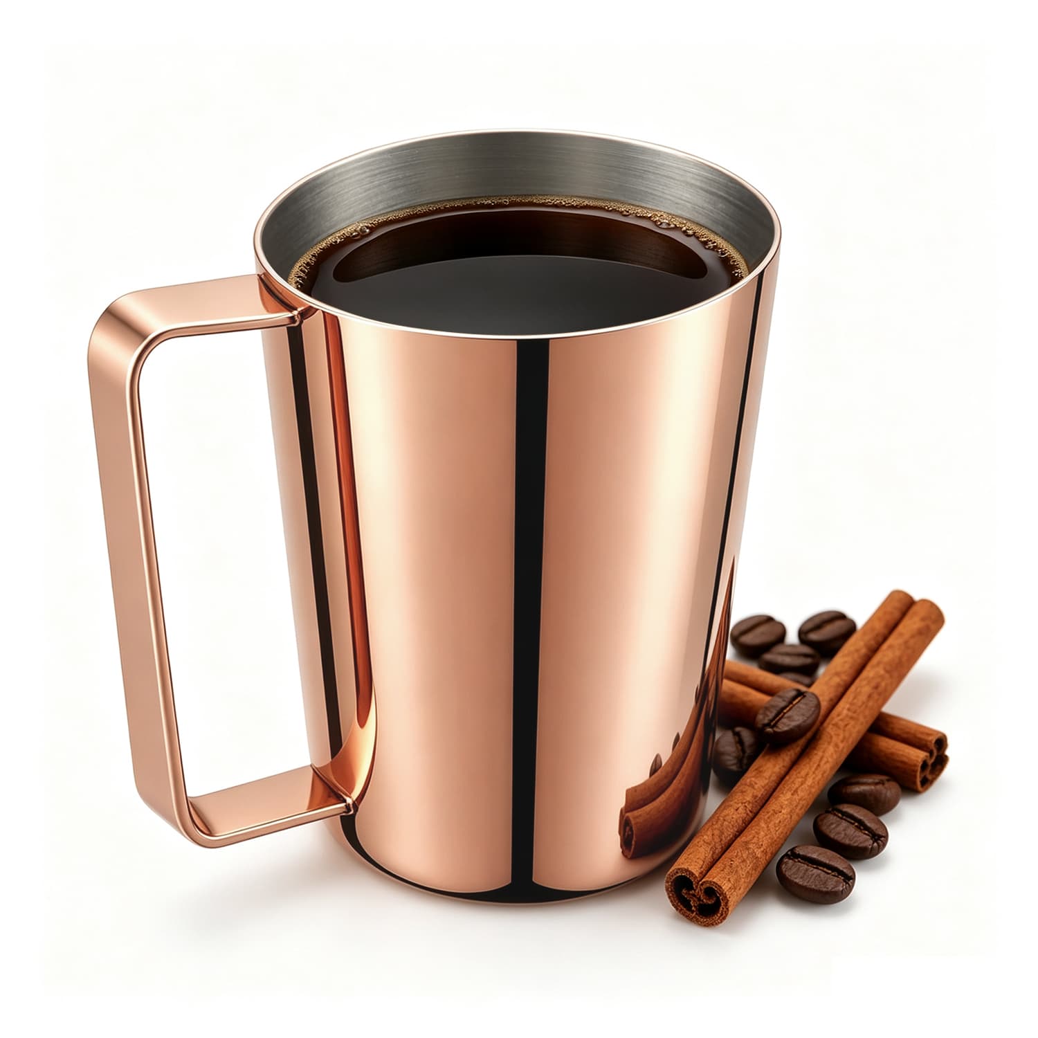 Copper Moscow Mule Mug 400ml Stainless Steel Cocktail Mixing Cup with Wide Handle