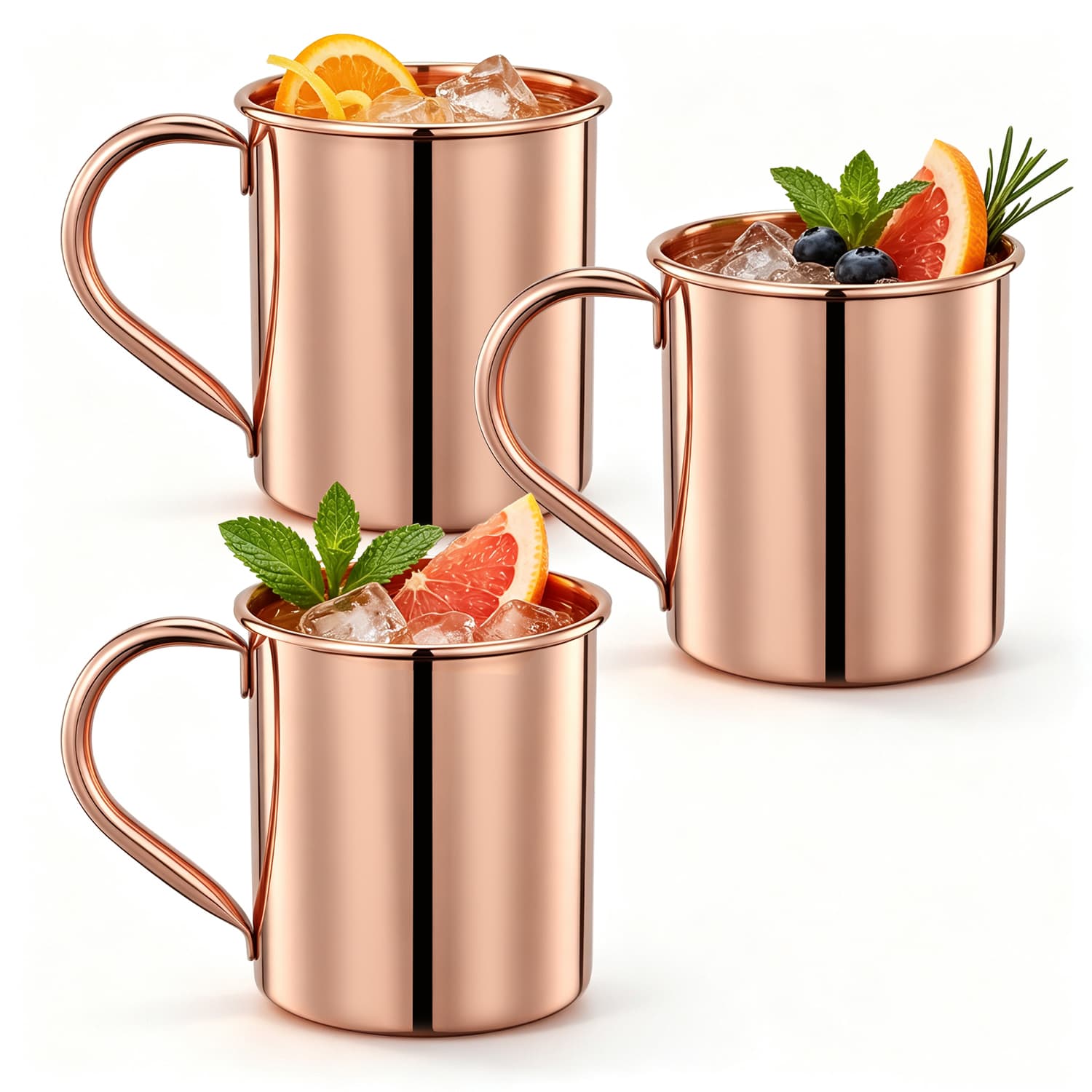 Premium 304 Stainless Steel Moscow Mule Mug - 430ml Rose Gold Copper Plated Cocktail Cup