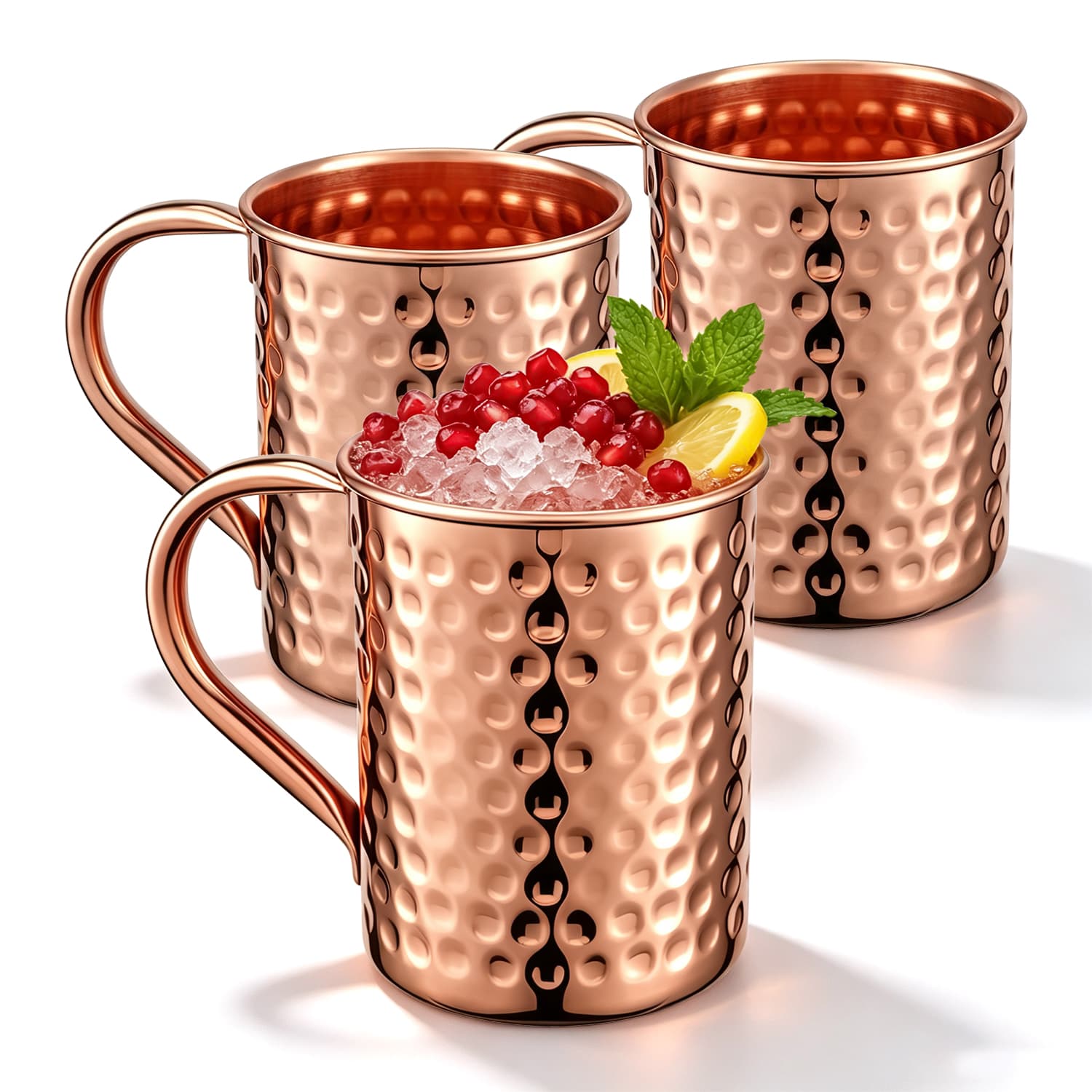 400ml Hammered Copper Moscow Mule Mug Food-Grade Stainless Steel Cocktail Cup
