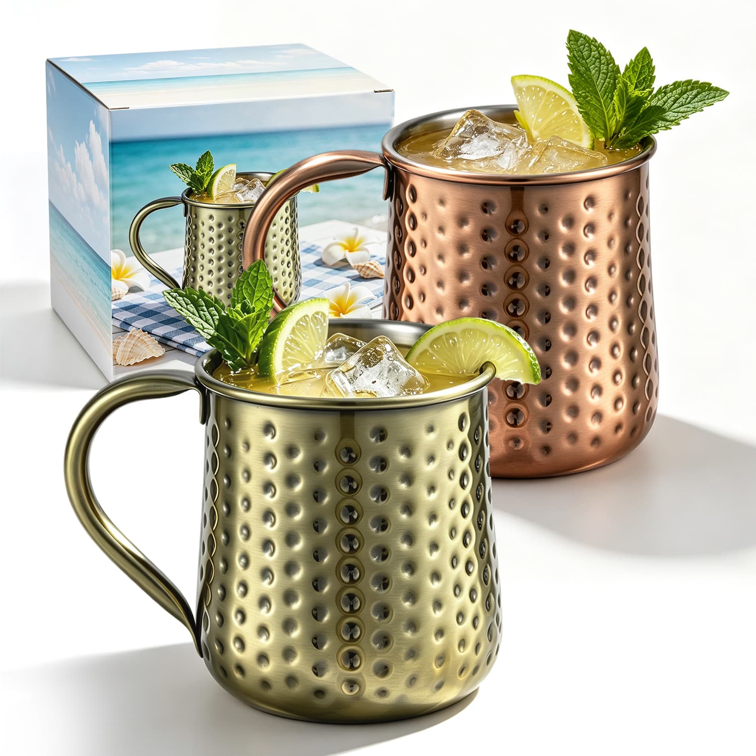 500ml Hammered Moscow Mule Mug Food-Grade 304 Stainless Steel